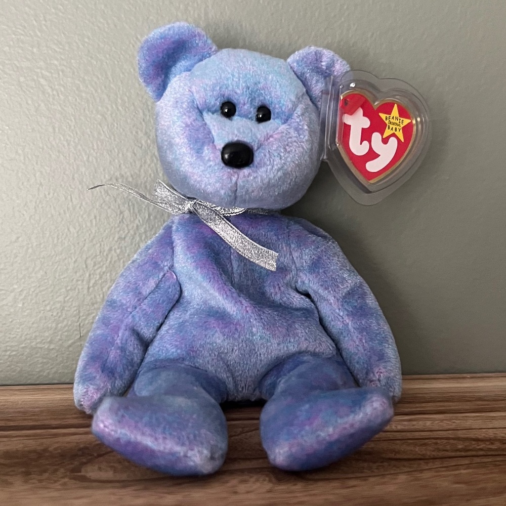Retired Ty "Chubby" Bear Beanie Baby w/Tag Protector